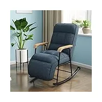 zywww fauteuil à bascule moderne du milieu du siècle, fauteuil inclinable pour la maison, le salon, la chambre à coucher, le fauteuil touffeté en métal, le fauteuil complet pour le salon (couleur