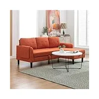 transformez votre espace de vie avec le canapé-lit sectionnel réversible doté d'une méridienne de rangement - parfait pour un confort élégant dans n'importe quelle pièce ou espace de vie(color:orange)