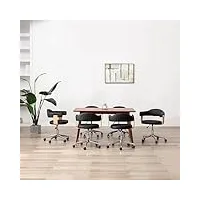générique larryhot chaises à manger pivotantes lot de 6 noir similicuir fauteuils et chaises,chaises de cuisine,noir