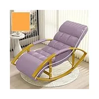 zywww chaise à bascule chaise inclinable de patio surdimensionnée chaise à bascule extérieure de salon avec dossier et repose-pieds réglables en hauteur pour le balcon du salon (couleur: violet, t