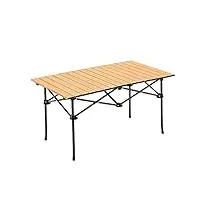 tables pliantes portables, table de pique-nique de restauration de camping en plein air, le dessus de table peut être enroulé pour le barbecue de camping dans la cour 95x55x50cm supportant un maxim