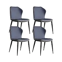 yxcuidp ensemble de 4 chaises de salle manger cuisine chaise cuir dossier jambes acier au carbone noir moderne, chaise bureau salle réunion d'hôtel restaurant (color : blue)