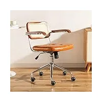 chaise de bureau chaise de jeu chaise d'ordinateur chaise de bureau à domicile moderne, chaise de bureau rembourrée en cuir pu chaise d'ordinateur pivotante réglable avec support à dossier moyen en