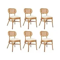 générique larryhot chaises à manger lot de 6 lin fauteuils et chaises,chaises de cuisine,blanc