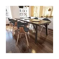 générique larryhot chaises à manger lot de 6 gris foncé bois courbé et tissu fauteuils et chaises,chaises de cuisine,gris