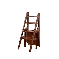yorjcfzd chaise à escabeau pliante, escabeau pliant chaise bibliothèque en bois échelle chaise meubles de cuisine escabeau école échelle convertible chaise escabeau
