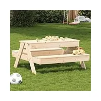 generico table de pique-nique avec sable pour enfants en bois massif de pin,meubles,meubles de jardin,tables de jardin-832592