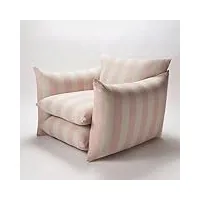 canapé paresseux au sol rembourré, cadre en acier inoxydable, éponge haute densité + chaise longue pliante en coton, canapé au sol rose