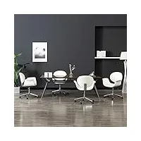 générique larryhot chaises pivotantes à manger lot de 4 blanc similicuir fauteuils et chaises,chaises de cuisine,blanc