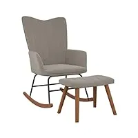 générique larryhot chaise à bascule avec repose-pied gris clair velours fauteuils et chaises,fauteuils à bascule,gris