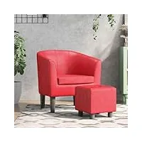générique larryhot fauteuil cabriolet avec repose-pied rouge similicuir fauteuils et chaises,fauteuils,rouge