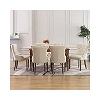 générique larryhot chaises à manger lot de 6 beige tissu fauteuils et chaises,chaises de cuisine,beige