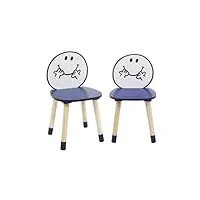 sweeek - lot de 2 chaises enfant collection monsieur/madame - madame heureux louis. bleu marine