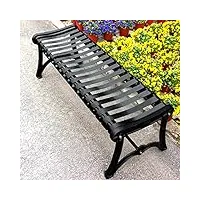 banc de parc de jardin extérieur ， banc de patio À cadre de banc en métal en fer forgé avec des accoudoirs ， chaise de porche lourde anti-rust anti-rust ， pour le passage de travail/pelouse/pont