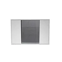 armoire à miroir moderne en bois massif, armoire à miroir push-pull, armoire de salle de bain, miroir de courtoisie, armoire à miroir de chambre à coucher avec étagère (couleur: gris, taille: 80