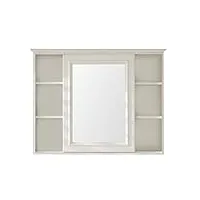 armoire à pharmacie armoire à miroir de salle de bain armoire à miroir murale à porte unique armoire de rangement en fibre de carbone (couleur: bois, taille: 100 * 14 * 73 cm) (blanc 100 * 14 * 7