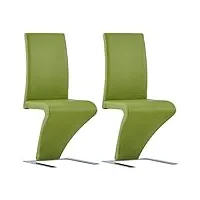 techpo nice chairs lot de 2 chaises de cuisine et de salle à manger en similicuir vert