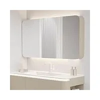armoire miroir salle de bain led moderne, meuble miroir salle de bain avec portes miroir, Étagère de maquillage, interrupteur à capteur sans contact, blanc ( size : 110*70*141cm/43*28*6in )