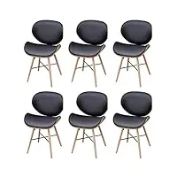 générique larryhot chaises à manger lot de 6 similicuir et bois courbé fauteuils et chaises,chaises de cuisine,noir