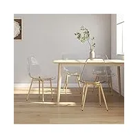 générique larryhot chaises à manger lot de 4 transparent pet fauteuils et chaises,chaises de cuisine,transparent