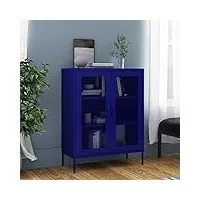 rantry armoire bleu marine 80 x 35 x 101,5 cm en acier, armoires de rangement pour meubles, armoire de cuisine, bibliothèque autoportante meuble de rangement étagères, armoire de rangement de meubles
