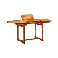 nice outdoor nice table d'extérieur en bois d'acacia massif 120-170 x 80 x 75 cm