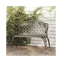 gecheer banc de jardin 108 cm en fonte d'aluminium vert pour terrasse, chaise d'extérieur, chaise décorative de jardin, chaise de jardin, chaise de repos pour pelouse, terrasse, jardin