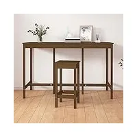 nice tables table de cuisine et salle à manger table de bar en pin massif marron miel 180 x 80 x 110 cm