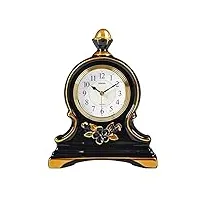 horloge d'Étagère rustique, horloge de cheminée rétro en céramique, horloge de table antique silencieuse et sans tic-tac, cadeau de décoration d'intérieur chic pour cheminée, Étagère, bureau, horloge