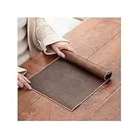 chemin de table marron - imperméable - résistant à la chaleur - facile à nettoyer - rétro - nappe en cuir pour terrasse, dîner familial, bureau, table de cuisine (couleur :