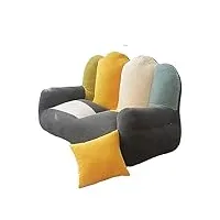 bogdtf colorblock design pouf, double sac paresseux pouf chaise lavable velours haut dossier pouf peluche stockage doux,a