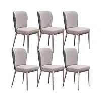 pipoei lot de 4/6 chaises de salle à manger avec pieds en métal robuste, cuir pu moderne fauteuil rembourrée chaise avec coussin en éponge haute densité 03,6 -piece