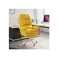 chaise de bureau moderne pivotante en cuir synthétique avec repose-pieds – chaise de bureau inclinable