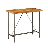 tekeet furniture home tools table de bar en teck recyclé massif 120 x 58 x 106 cm