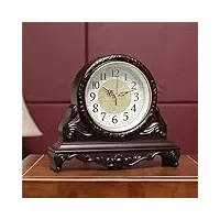 horloge de cheminée, horloge de bureau antique, silencieuse, décorative en bois, fonctionne avec des piles, pour le salon, la cheminée, le bureau, la cuisine, l'etagère, la décoration de la maison
