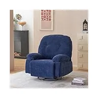fauteuil pivotant à 360° en tissu, fauteuil de relaxation avec massage thermique, fauteuil de relaxation avec accoudoirs et dossier rembourrés, fauteuil de salon doux, fauteuil de salon home cinéma, à