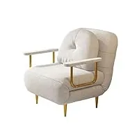 canapé-lit futon pliant convertible moderne rembourré pour espace de vie compact, appartement, dortoir, pièce bonus avec pieds en métal blanc-68 cm