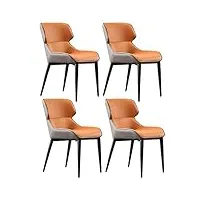 cuntohhh chaises de salle à manger de cuisine chaises de salle à manger en cuir pu imperméables ensemble de 4 chaises longues rembourrées à dossier haut pour salon salle à manger cuisine chambre (col