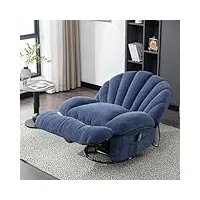 wodsofti fauteuil pivotant à 360°, fauteuil de massage en tissu, fauteuil de relaxation avec fonction de massage thermique et 2 poches, fauteuil de relaxation avec accoudoirs et dossiers rembourrés,