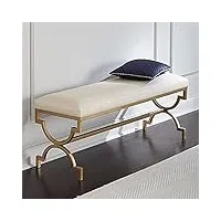 banc de lit rembourré en lin – siège d'entrée luxueux pour ranger les chaussures – banc de chambre multifonction confortable