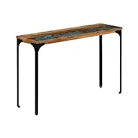 rantry table console 120 x 35 x 76 cm en bois massif de récupération, table de salon, table de bureau, chambre à coucher jardin