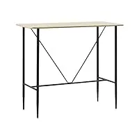 rantry table de bar en chêne 120 x 60 x 110 cm en mdf, table de salon, table de bureau, chambre à coucher jardin