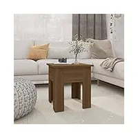 rantry table de salon en chêne marron 40 x 40 x 42 cm en aggloméré, table de salon, table de bureau, chambre à coucher jardin
