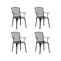 rantry chaises de jardin 4 pièces en aluminium moulé sous pression en bronze, chaises d'extérieur, chaises de salle à manger pour jardin, meubles d'extérieur pour jardin, patio