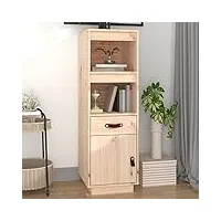 gecheer armoire de rangement autoportante en bois de pin massif pour salon, chambre à coucher, cuisine 34 x 40 x 108,5 cm