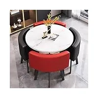 table cuisine avec chaise, table ronde avec 4 chaises, salon de cuisine, meubles de salle à manger de loisirs modernes (size : l)