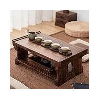 benbyer table d'appoint tatami de style japonais – table basse pliante en bois polyvalente, table de camping de voyage légère et portable pour pique-nique, méditation et plus encore