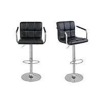 tabouret de bar tabourets de bar classiques ensemble de 2 chaises de bars tabourets de comptoir noir tabouret de bar à barres réglables avec hauteur arrière chaise de bar à 360 degrés for comptoir de