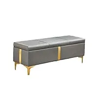 banc de rangement rectangulaire moderne en cuir synthétique pour salon, entrée – banc de lit repose-pieds ottoman,