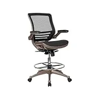 chaise de jeu， chaise de bureau pivotante à dossier moyen avec anneau de pied réglable, soutien lombaire, chaise de direction ergonomique en maille avec accoudoirs, noir gaming ( color : black mesh go
